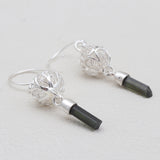 925 Sterling Silver Green Tourmaline Earrings