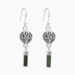 925 Sterling Silver Green Tourmaline Earrings