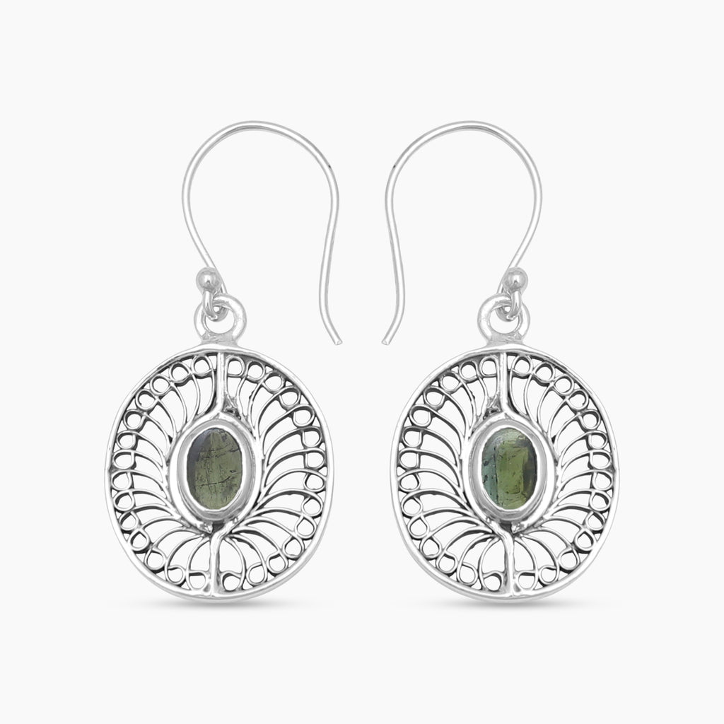 Tourmaline Silver Earrings