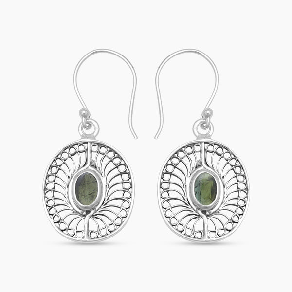 Tourmaline Silver Earrings