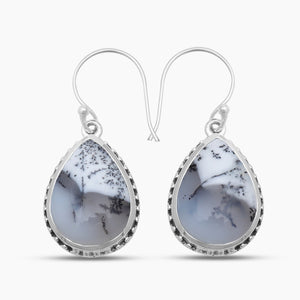 925 Silver Dendritic Opal Earrings