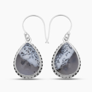 925 Silver Dendritic Opal Earrings
