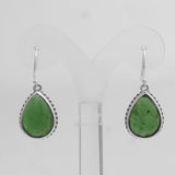 925 Silver Nephrite Jade Earrings