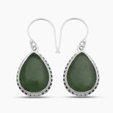925 Silver Nephrite Jade Earrings
