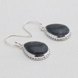 925 Sterling Silver Moss Agate Earrings