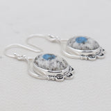 Malachite Chrysocolla Silver Earrings