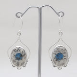 Malachite Chrysocolla Silver Earrings