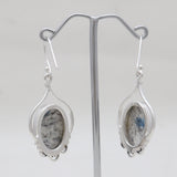 Malachite Chrysocolla Silver Earrings