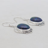 Malachite Chrysocolla Silver Earrings