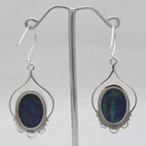 Malachite Chrysocolla Silver Earrings