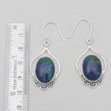 Malachite Chrysocolla Silver Earrings