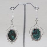 Malachite Chrysocolla Silver Earrings