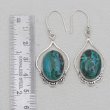 Malachite Chrysocolla Silver Earrings