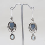 Blue Kyanite & Topaz Silver Drop Earrings