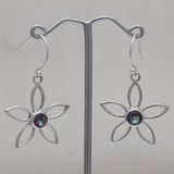 925 Silver Blue Topaz Flower Earring