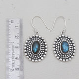 Black Onyx Silver Earrings