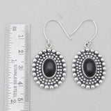 Black Onyx Silver Earrings