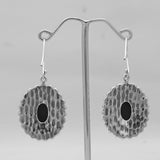 Black Onyx Silver Earrings