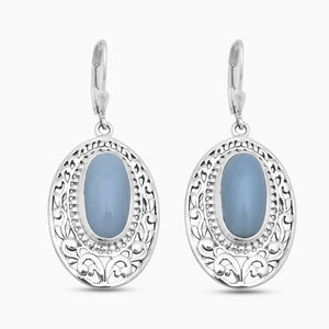 Blue Opal 925 Silver Earrings