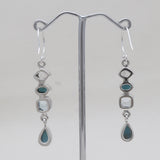 Herkimer Quartz & Larimar Silver Earrings