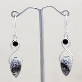 925 Silver Moss Agate Earring