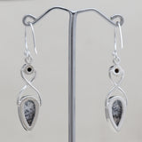 925 Silver Moss Agate Earring