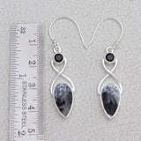 925 Silver Moss Agate Earring