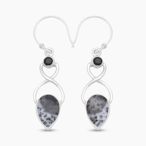 925 Silver Dendritic Opal Earrings