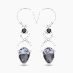 925 Silver Dendritic Opal Earrings