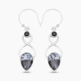 925 Silver Dendritic Opal Earrings