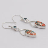 925 Silver Moss Agate Earring