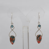 925 Silver Moss Agate Earring