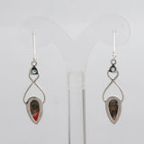 925 Silver Moss Agate Earring