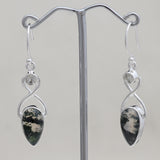 925 Silver Moss Agate Earring