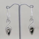 925 Silver Moss Agate Earring