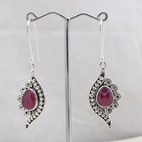 Natural Ruby Silver Earring