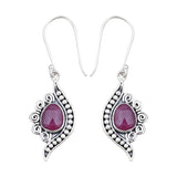 Natural Ruby Silver Earring