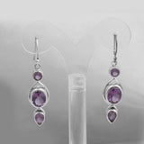Purple Amethyst  Silver Earrings