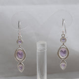 Purple Amethyst  Silver Earrings