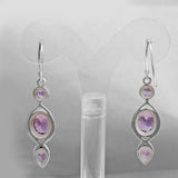 Purple Amethyst  Silver Earrings