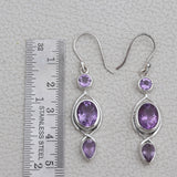 Purple Amethyst  Silver Earrings