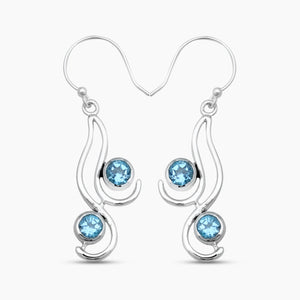 925 Sterling Silver Blue Topaz Earrings