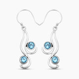 925 Sterling Silver Blue Topaz Earrings