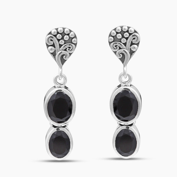 925 Silver Black Onyx Earrings