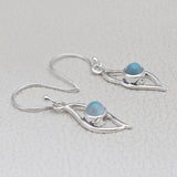 925 Silver Larimar Earring