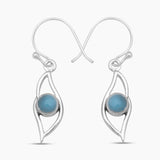 925 Silver Larimar Earrings