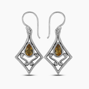 925 Sterling Silver Citrine Earrings