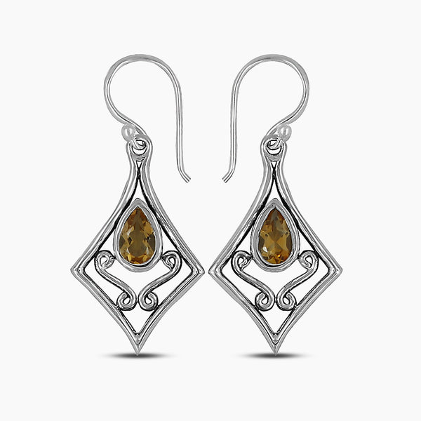 925 Sterling Silver Citrine Earrings