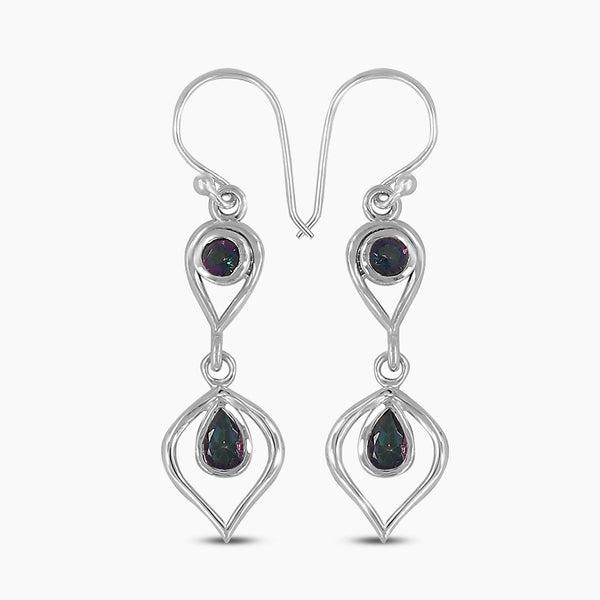 Mystic Quartz Silver Earrings