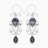 Dendritic Opal Silver Earrings